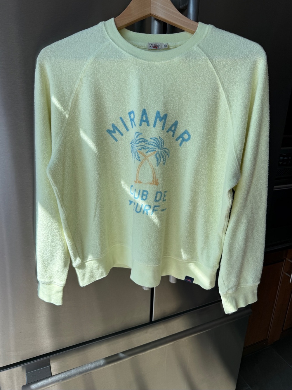 Faherty Light Yellow Miramar Graphic Crewneck Sweatshirt